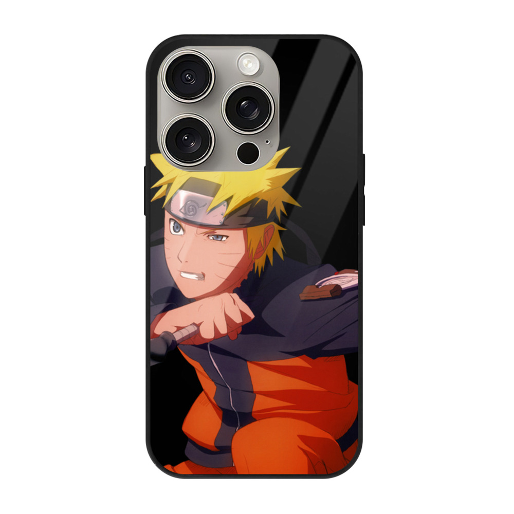 （画像用） NARUTO -ナルト- うずまき ナルト Uzumaki Naruto 【iPhone15Pro対応】スマホケース 耐衝撃＆黄変防止 背面ガラス