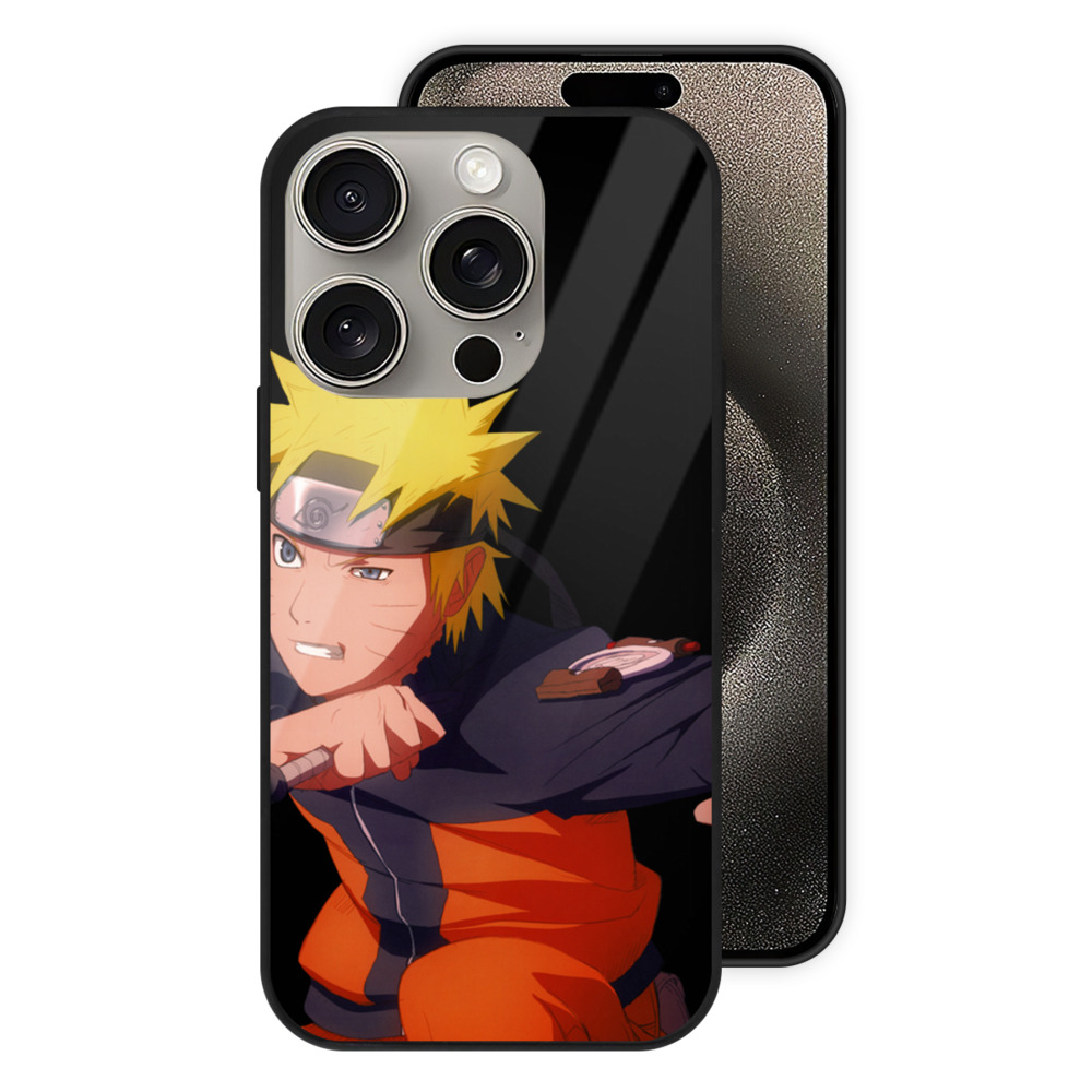 （画像用） NARUTO -ナルト- うずまき ナルト Uzumaki Naruto 【iPhone15Pro対応】スマホケース 耐衝撃＆黄変防止 背面ガラス