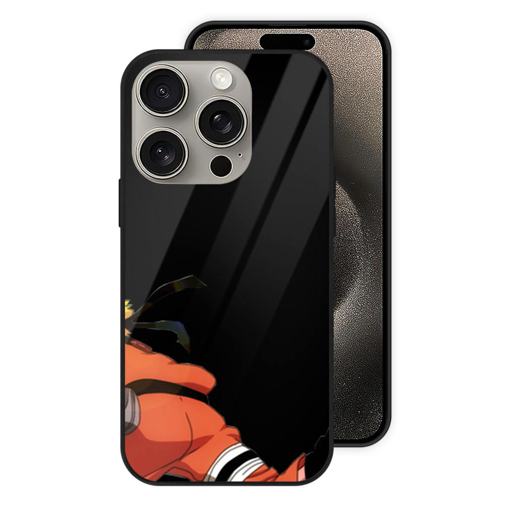 （画像用） NARUTO -ナルト- うずまき ナルト Uzumaki Naruto 【iPhone15Pro対応】スマホケース 耐衝撃＆黄変防止 背面ガラス