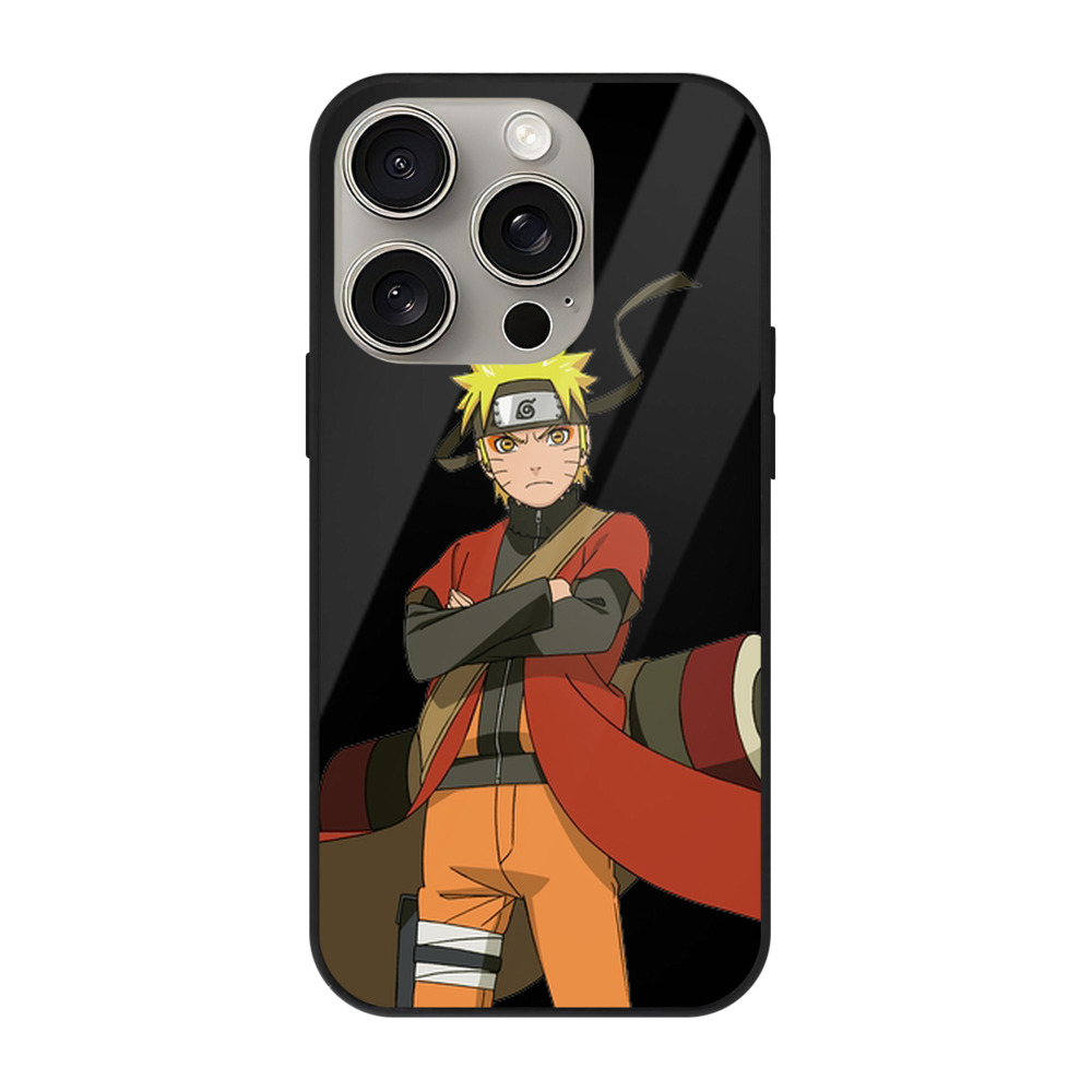 （画像用） NARUTO -ナルト- うずまき ナルト Uzumaki Naruto 【iPhone15Pro対応】スマホケース 耐衝撃＆黄変防止 背面ガラス
