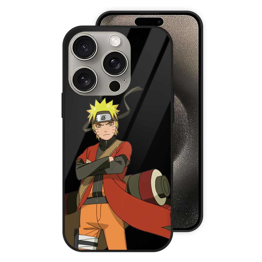 （画像用） NARUTO -ナルト- うずまき ナルト Uzumaki Naruto 【iPhone15Pro対応】スマホケース 耐衝撃＆黄変防止 背面ガラス
