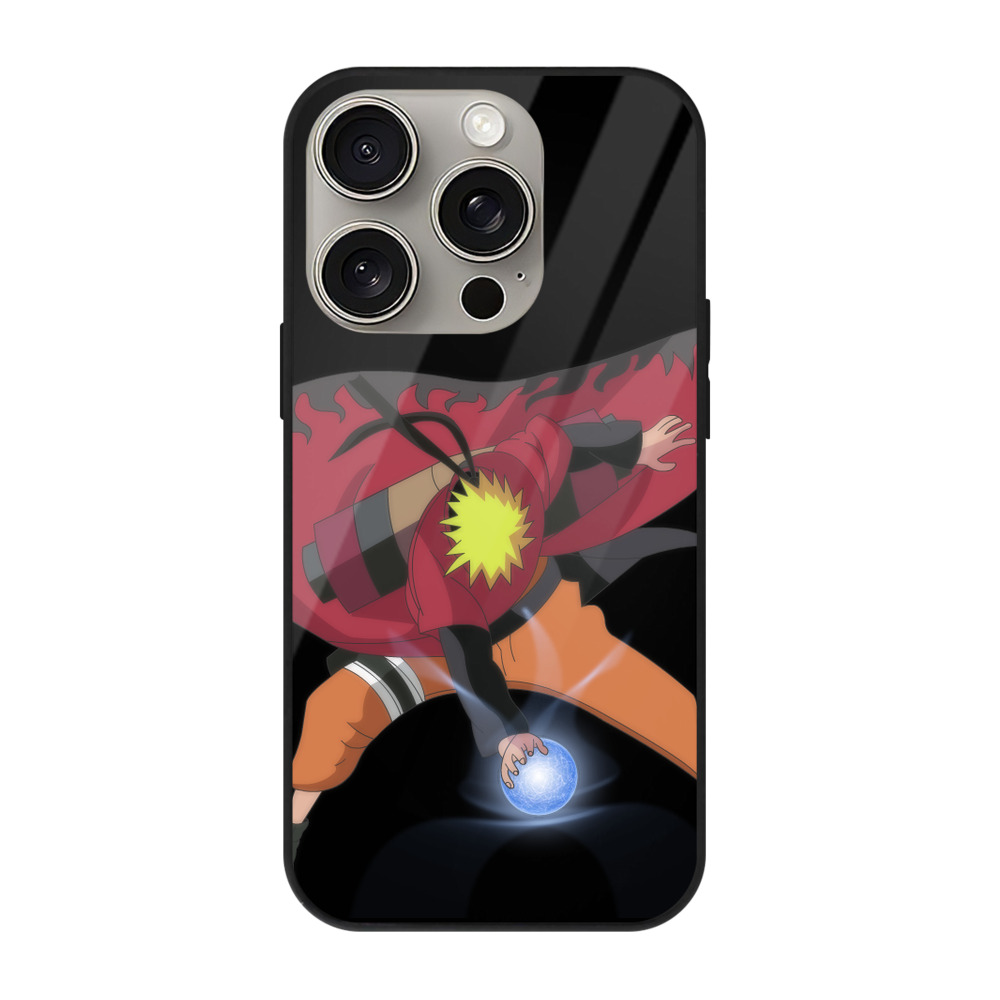 （画像用） NARUTO -ナルト- うずまき ナルト Uzumaki Naruto 【iPhone15Pro対応】スマホケース 耐衝撃＆黄変防止 背面ガラス