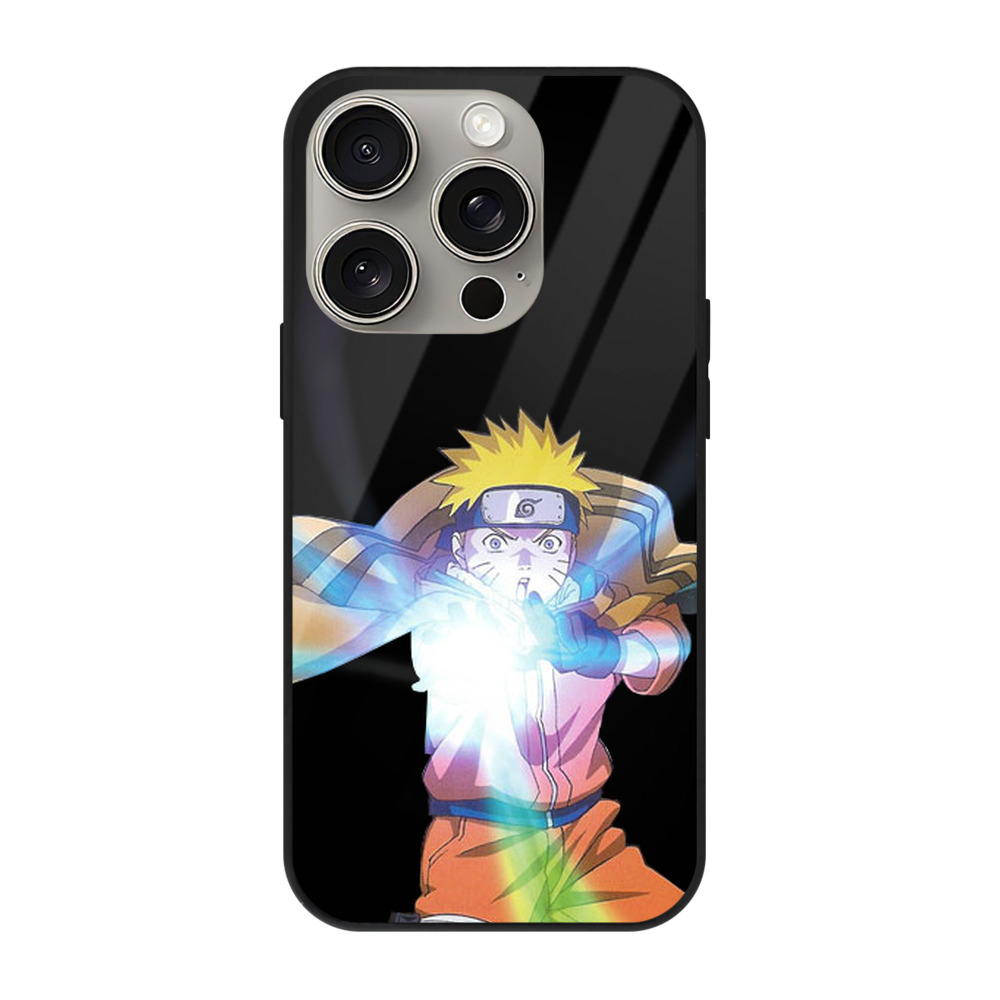 （画像用） NARUTO -ナルト- うずまき ナルト Uzumaki Naruto 【iPhone15Pro対応】スマホケース 耐衝撃＆黄変防止 背面ガラス