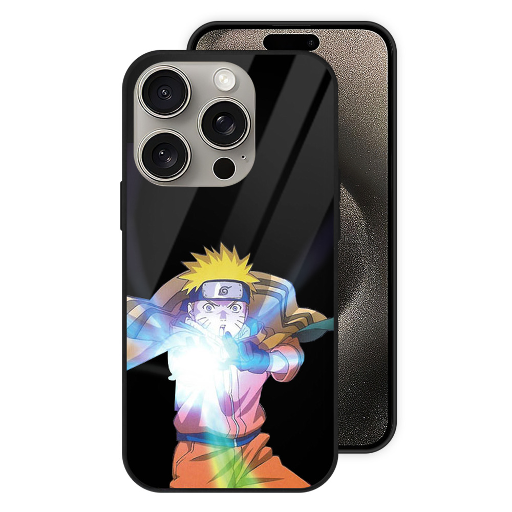 （画像用） NARUTO -ナルト- うずまき ナルト Uzumaki Naruto 【iPhone15Pro対応】スマホケース 耐衝撃＆黄変防止 背面ガラス