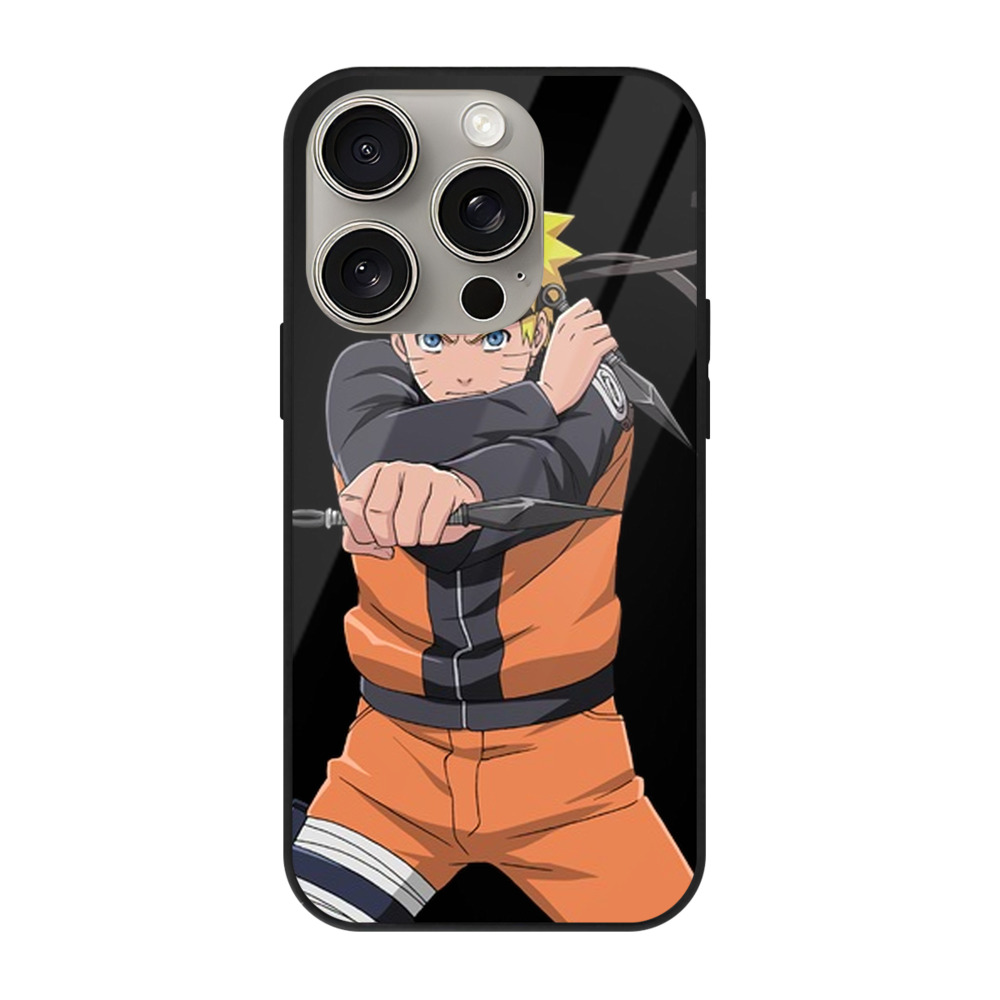 （画像用） NARUTO -ナルト- うずまき ナルト Uzumaki Naruto 【iPhone15Pro対応】スマホケース 耐衝撃＆黄変防止 背面ガラス