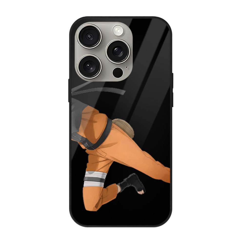 （画像用） NARUTO -ナルト- うずまき ナルト Uzumaki Naruto 【iPhone15Pro対応】スマホケース 耐衝撃＆黄変防止 背面ガラス