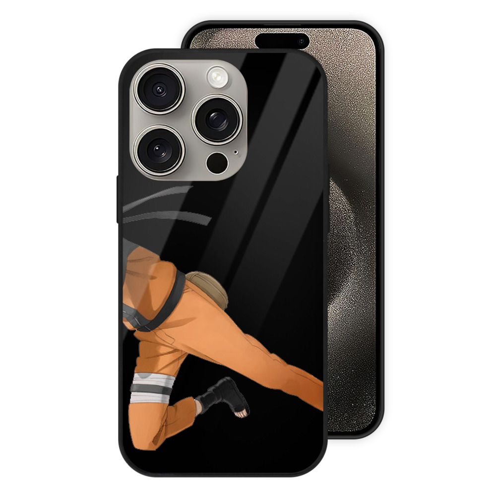 （画像用） NARUTO -ナルト- うずまき ナルト Uzumaki Naruto 【iPhone15Pro対応】スマホケース 耐衝撃＆黄変防止 背面ガラス