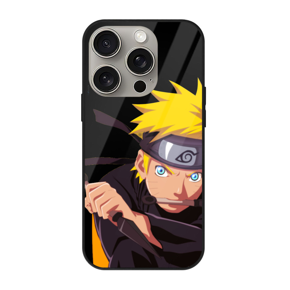 （画像用） NARUTO -ナルト- うずまき ナルト Uzumaki Naruto 【iPhone15Pro対応】スマホケース 耐衝撃＆黄変防止 背面ガラス