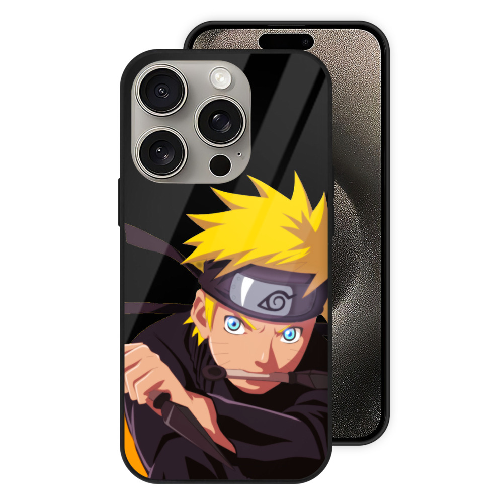 （画像用） NARUTO -ナルト- うずまき ナルト Uzumaki Naruto 【iPhone15Pro対応】スマホケース 耐衝撃＆黄変防止 背面ガラス