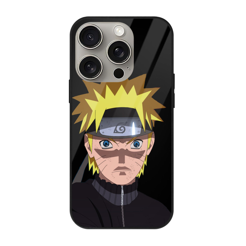 （画像用） NARUTO -ナルト- うずまき ナルト Uzumaki Naruto 【iPhone15Pro対応】スマホケース 耐衝撃＆黄変防止 背面ガラス