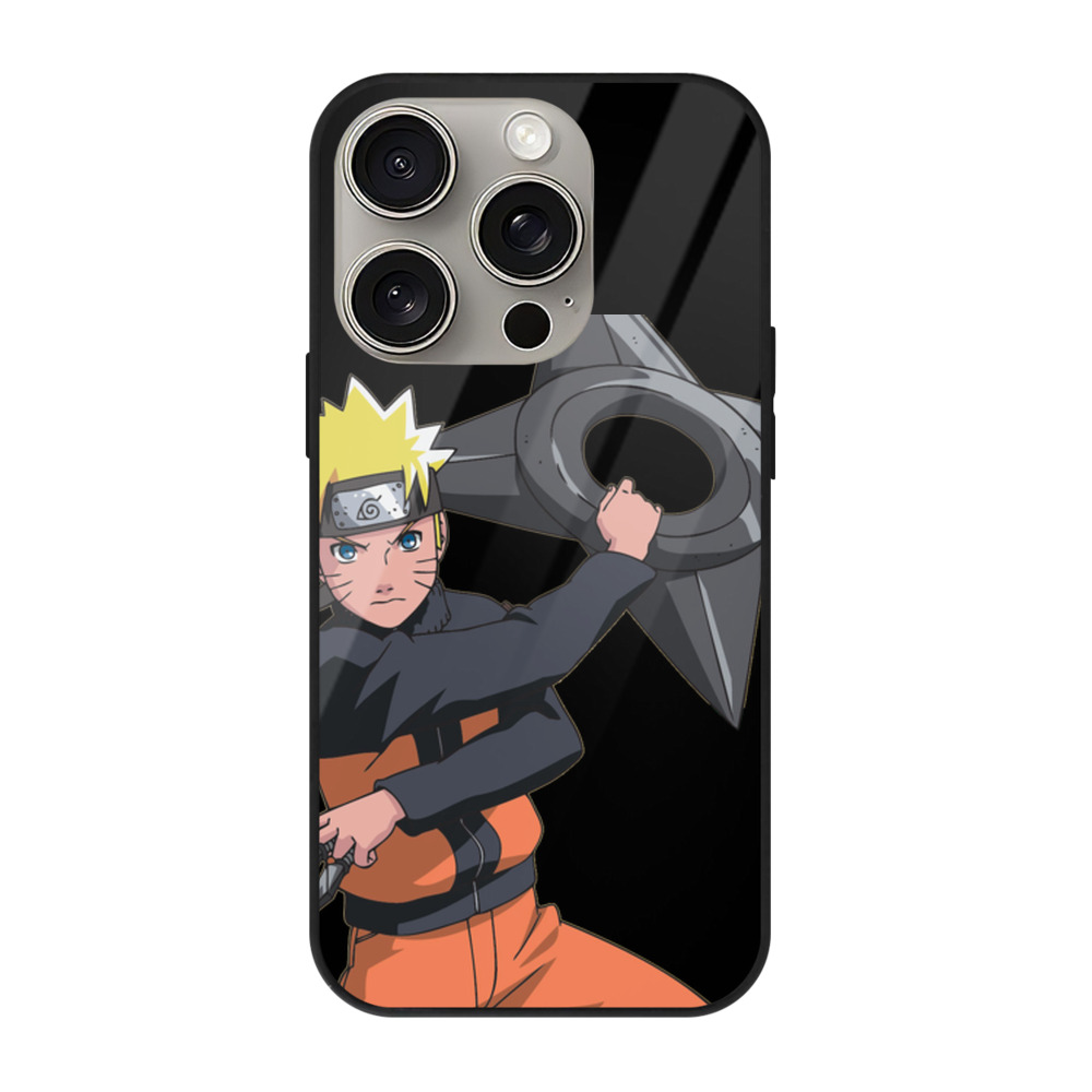 （画像用） NARUTO -ナルト- うずまき ナルト Uzumaki Naruto 【iPhone15Pro対応】スマホケース 耐衝撃＆黄変防止 背面ガラス