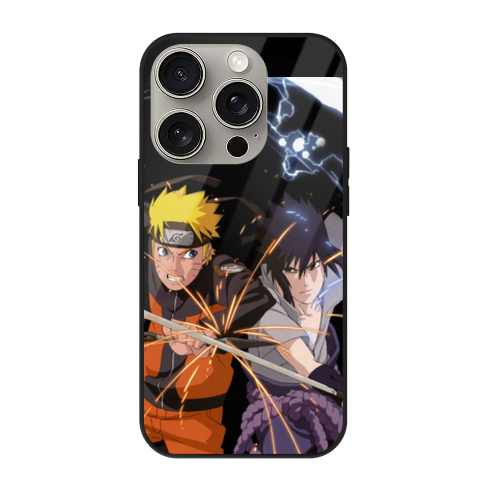 （画像用） NARUTO -ナルト- うずまき ナルト Uzumaki Naruto 【iPhone15Pro対応】スマホケース 耐衝撃＆黄変防止 背面ガラス
