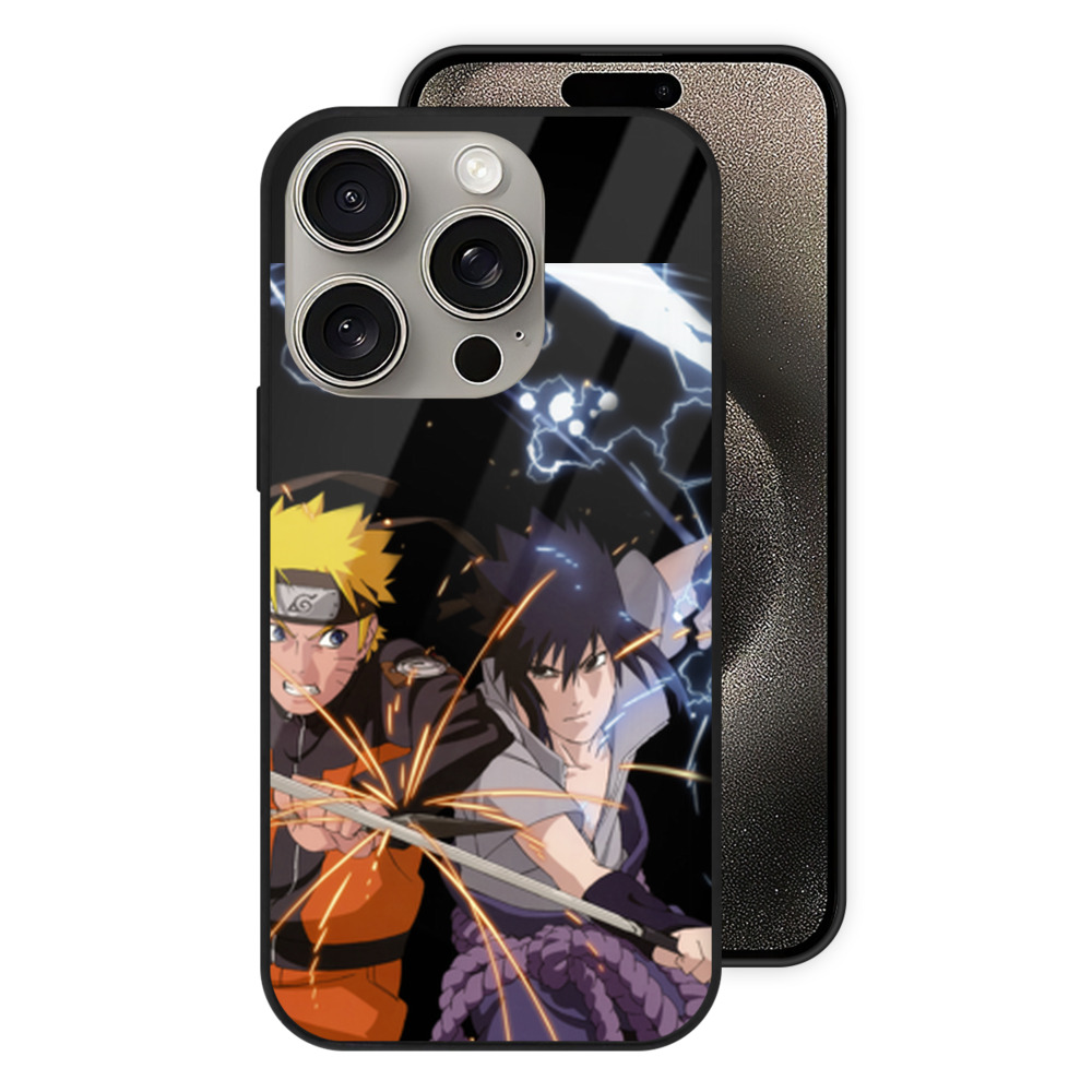 （画像用） NARUTO -ナルト- うずまき ナルト Uzumaki Naruto 【iPhone15Pro対応】スマホケース 耐衝撃＆黄変防止 背面ガラス