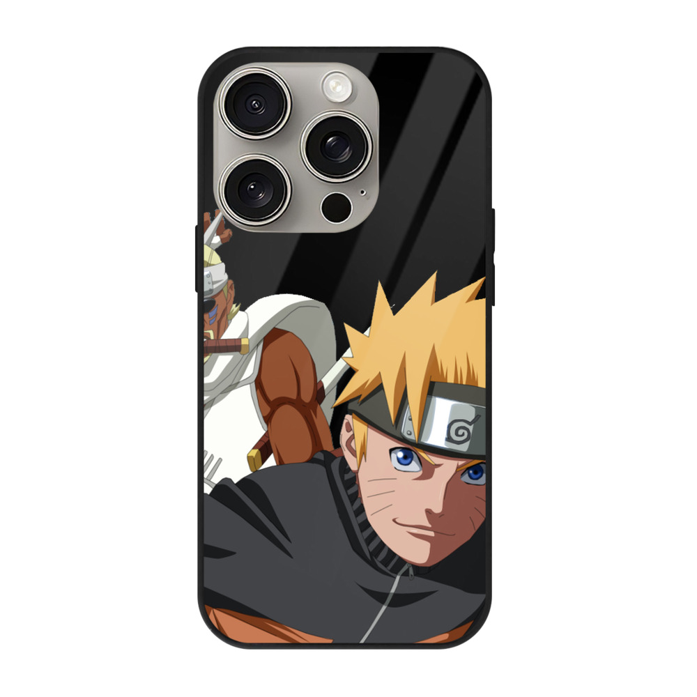 （画像用） NARUTO -ナルト- うずまき ナルト Uzumaki Naruto 【iPhone15Pro対応】スマホケース 耐衝撃＆黄変防止 背面ガラス