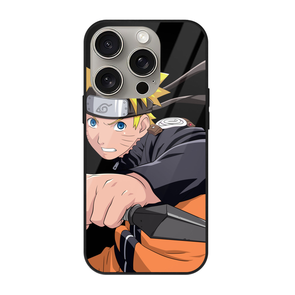 （画像用） NARUTO -ナルト- うずまき ナルト Uzumaki Naruto 【iPhone15Pro対応】スマホケース 耐衝撃＆黄変防止 背面ガラス
