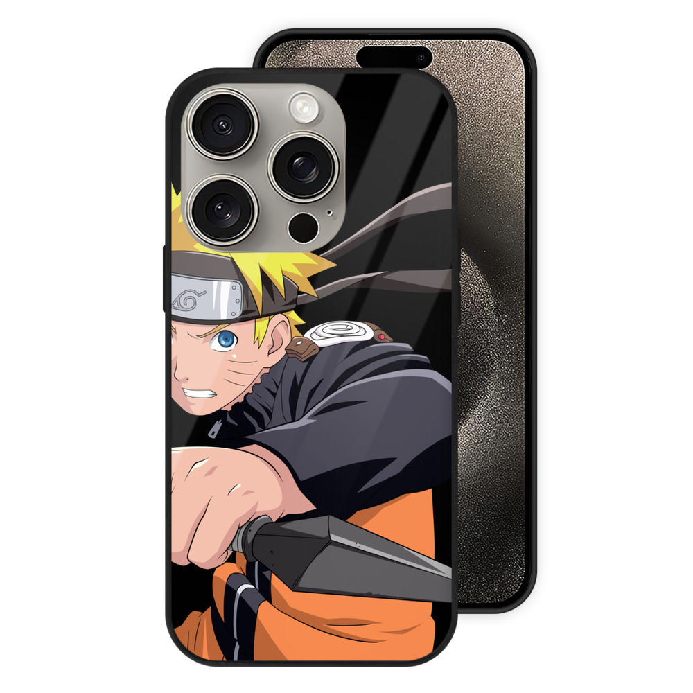 （画像用） NARUTO -ナルト- うずまき ナルト Uzumaki Naruto 【iPhone15Pro対応】スマホケース 耐衝撃＆黄変防止 背面ガラス