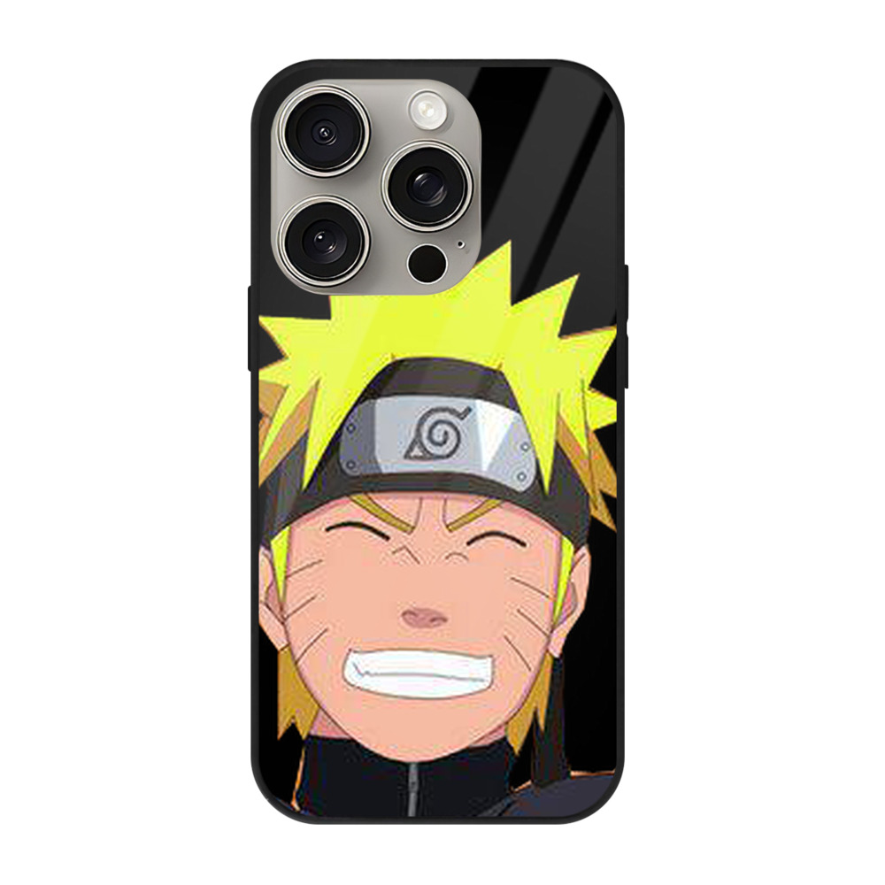（画像用） NARUTO -ナルト- うずまき ナルト Uzumaki Naruto 【iPhone15Pro対応】スマホケース 耐衝撃＆黄変防止 背面ガラス
