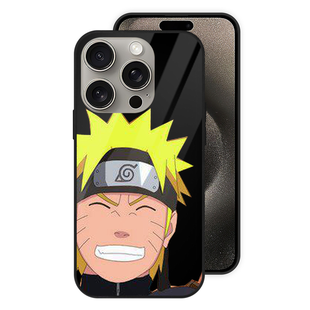 （画像用） NARUTO -ナルト- うずまき ナルト Uzumaki Naruto 【iPhone15Pro対応】スマホケース 耐衝撃＆黄変防止 背面ガラス