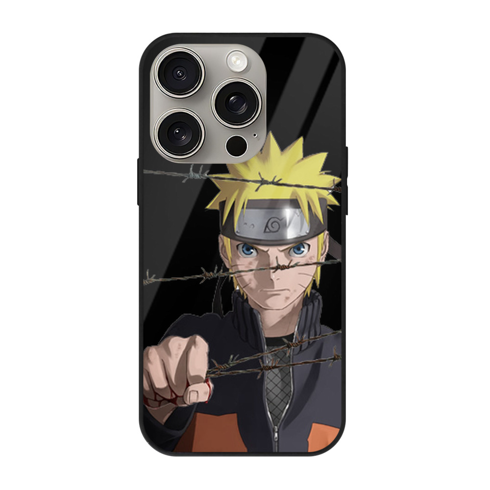 （画像用） NARUTO -ナルト- うずまき ナルト Uzumaki Naruto 【iPhone15Pro対応】スマホケース 耐衝撃＆黄変防止 背面ガラス