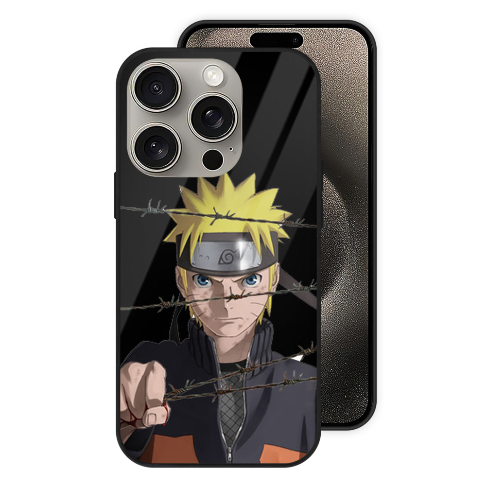 （画像用） NARUTO -ナルト- うずまき ナルト Uzumaki Naruto 【iPhone15Pro対応】スマホケース 耐衝撃＆黄変防止 背面ガラス