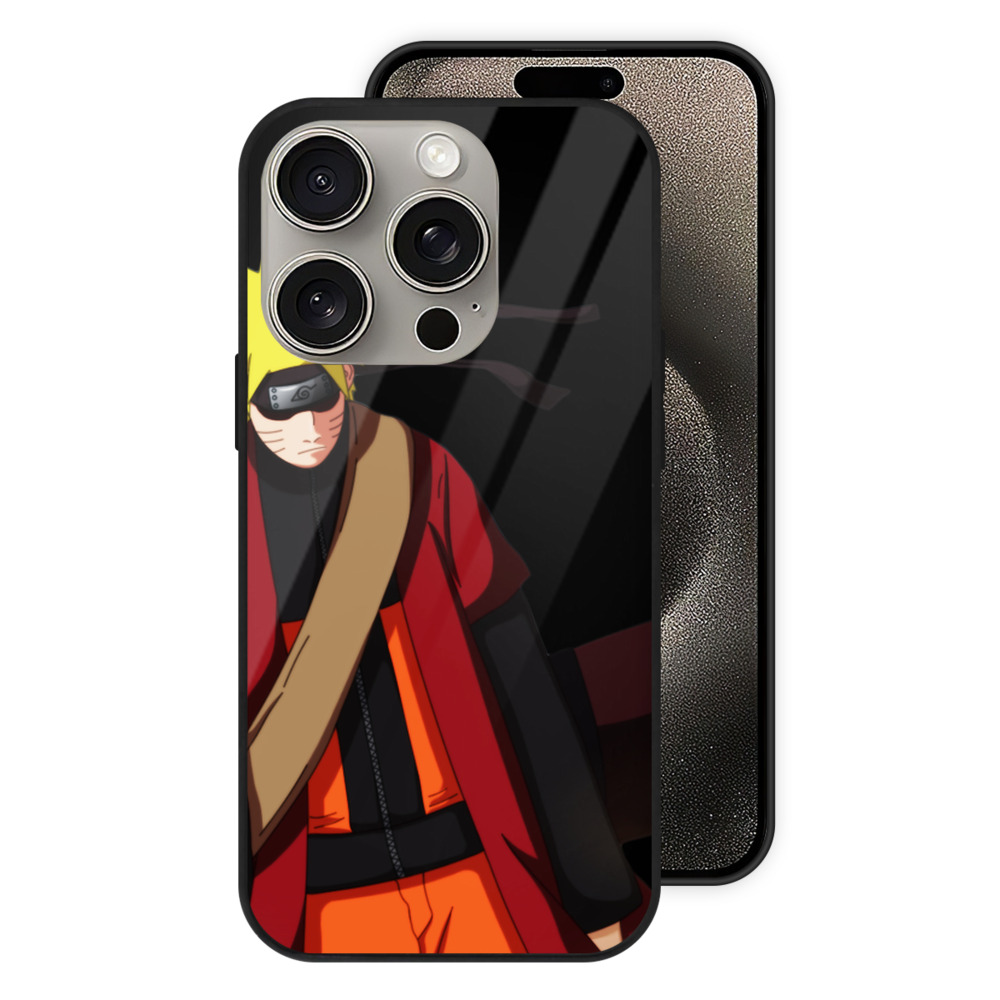 （画像用） NARUTO -ナルト- うずまき ナルト Uzumaki Naruto 【iPhone15Pro対応】スマホケース 耐衝撃＆黄変防止 背面ガラス