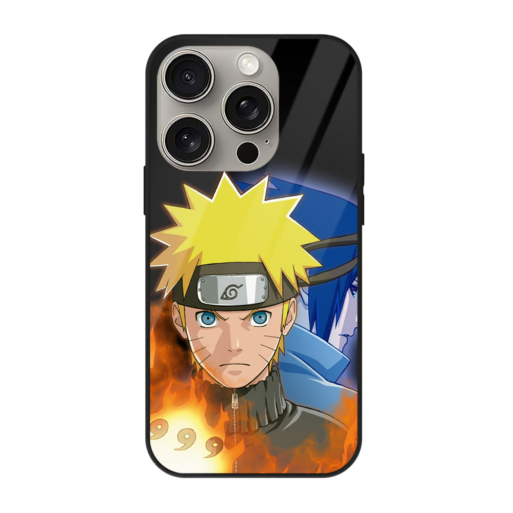 （画像用） NARUTO -ナルト- うずまき ナルト Uzumaki Naruto 【iPhone15Pro対応】スマホケース 耐衝撃＆黄変防止 背面ガラス
