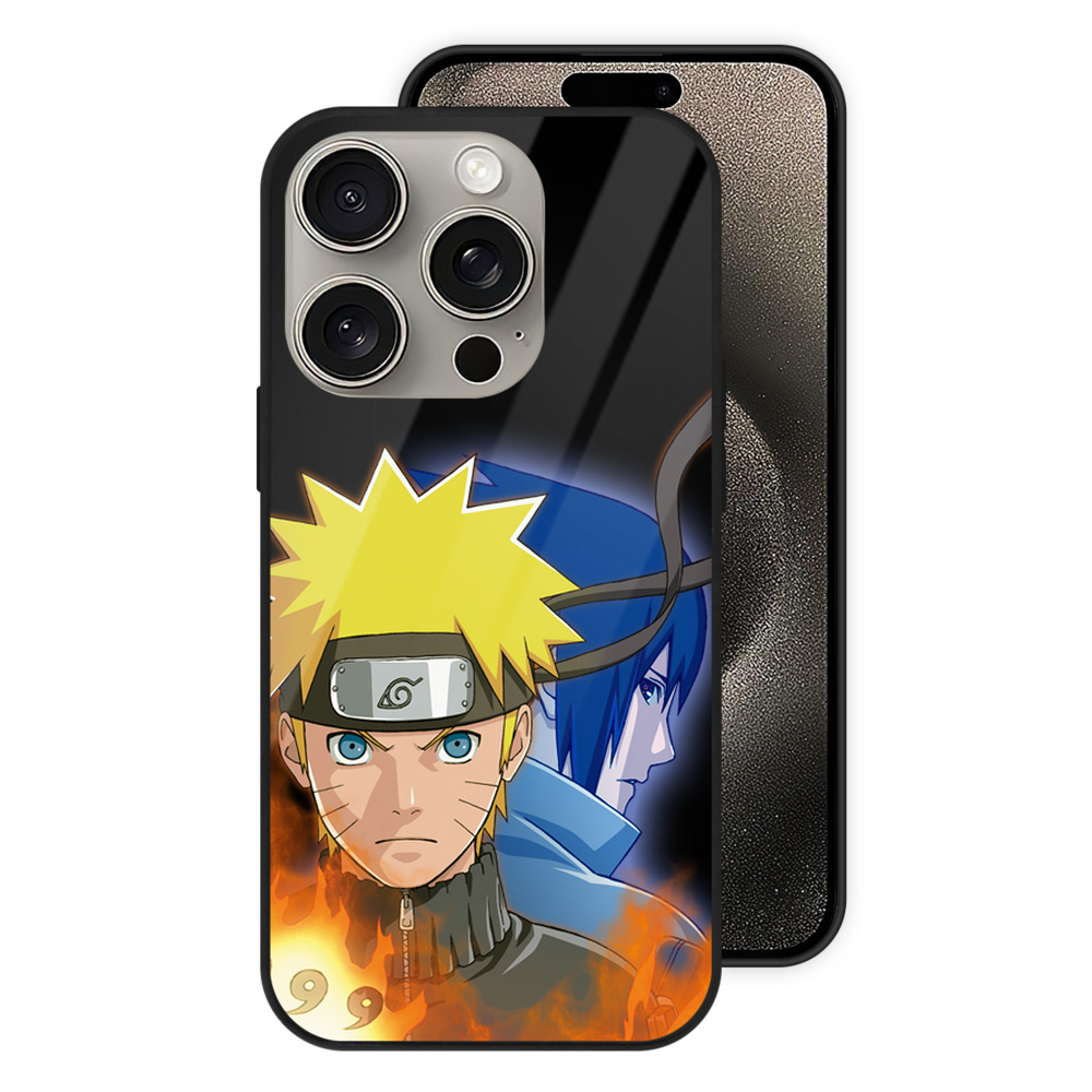 （画像用） NARUTO -ナルト- うずまき ナルト Uzumaki Naruto 【iPhone15Pro対応】スマホケース 耐衝撃＆黄変防止 背面ガラス