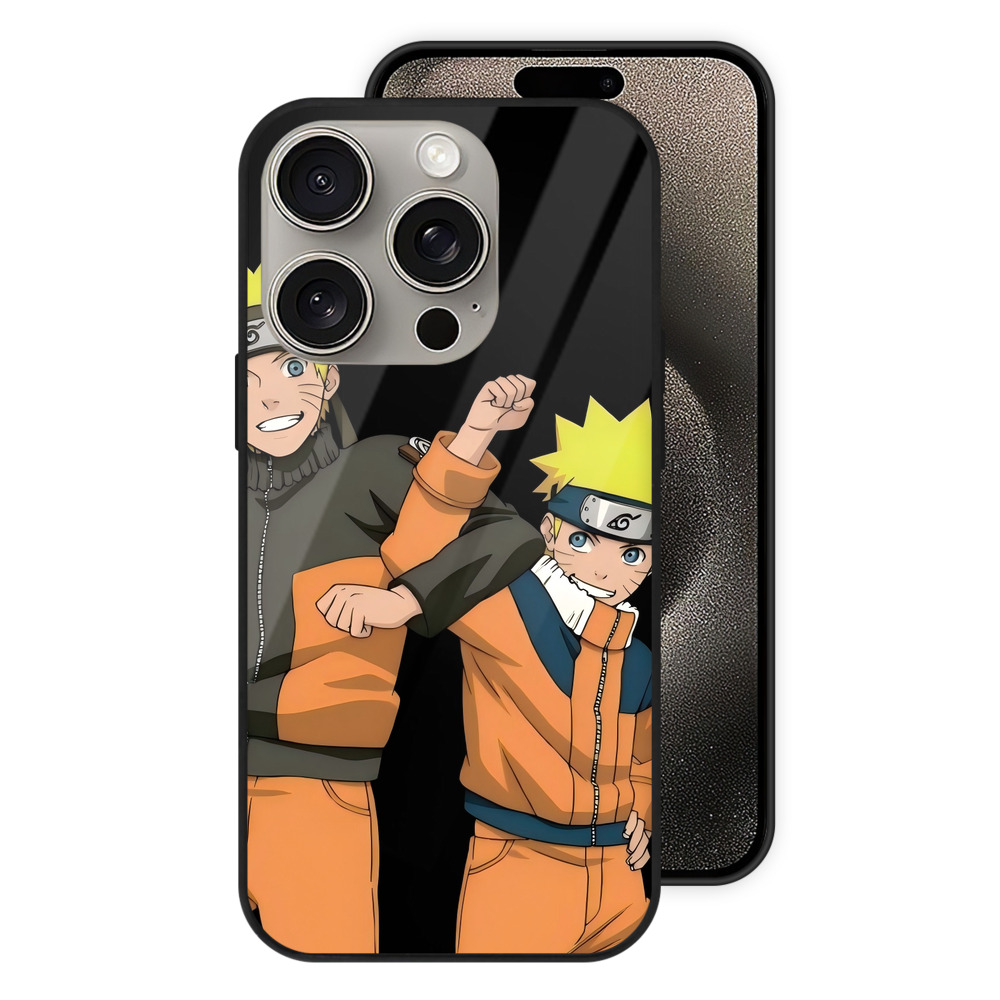 （画像用） NARUTO -ナルト- うずまき ナルト Uzumaki Naruto 【iPhone15Pro対応】スマホケース 耐衝撃＆黄変防止 背面ガラス