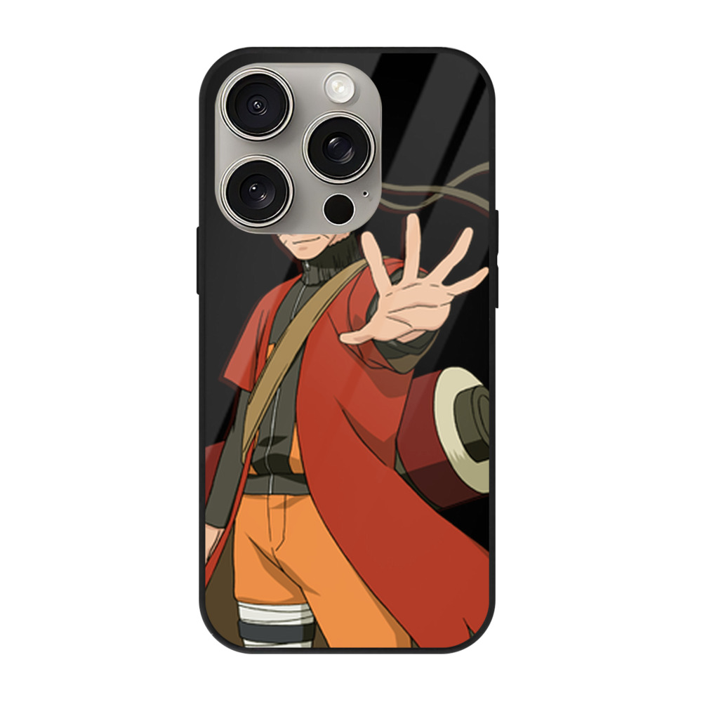 （画像用） NARUTO -ナルト- うずまき ナルト Uzumaki Naruto 【iPhone15Pro対応】スマホケース 耐衝撃＆黄変防止 背面ガラス
