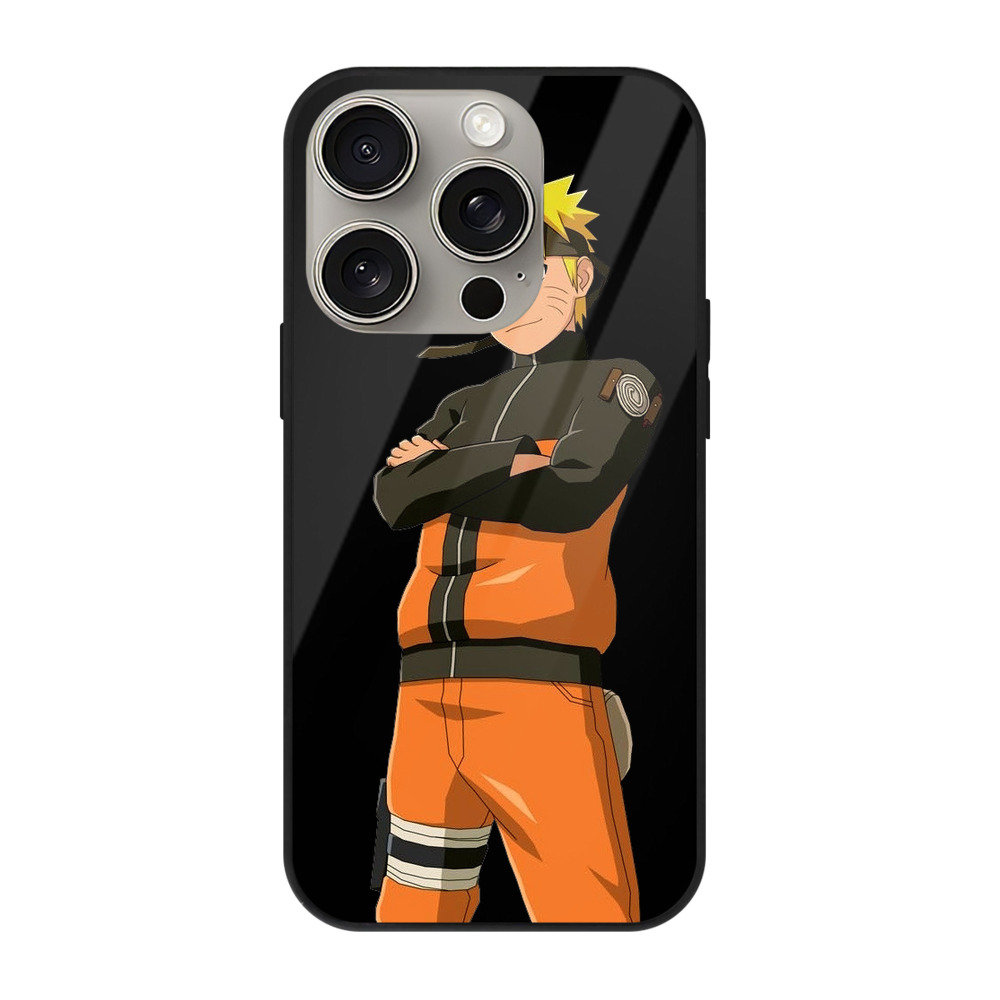 （画像用） NARUTO -ナルト- うずまき ナルト Uzumaki Naruto 【iPhone15Pro対応】スマホケース 耐衝撃＆黄変防止 背面ガラス