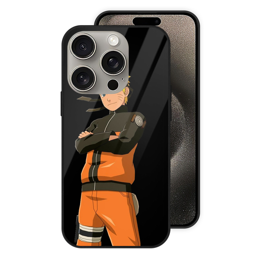 （画像用） NARUTO -ナルト- うずまき ナルト Uzumaki Naruto 【iPhone15Pro対応】スマホケース 耐衝撃＆黄変防止 背面ガラス
