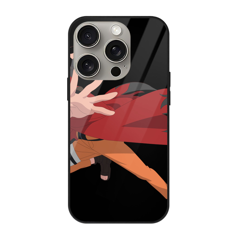 （画像用） NARUTO -ナルト- うずまき ナルト Uzumaki Naruto 【iPhone15Pro対応】スマホケース 耐衝撃＆黄変防止 背面ガラス