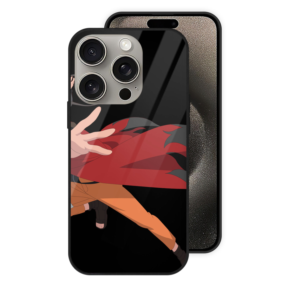 （画像用） NARUTO -ナルト- うずまき ナルト Uzumaki Naruto 【iPhone15Pro対応】スマホケース 耐衝撃＆黄変防止 背面ガラス