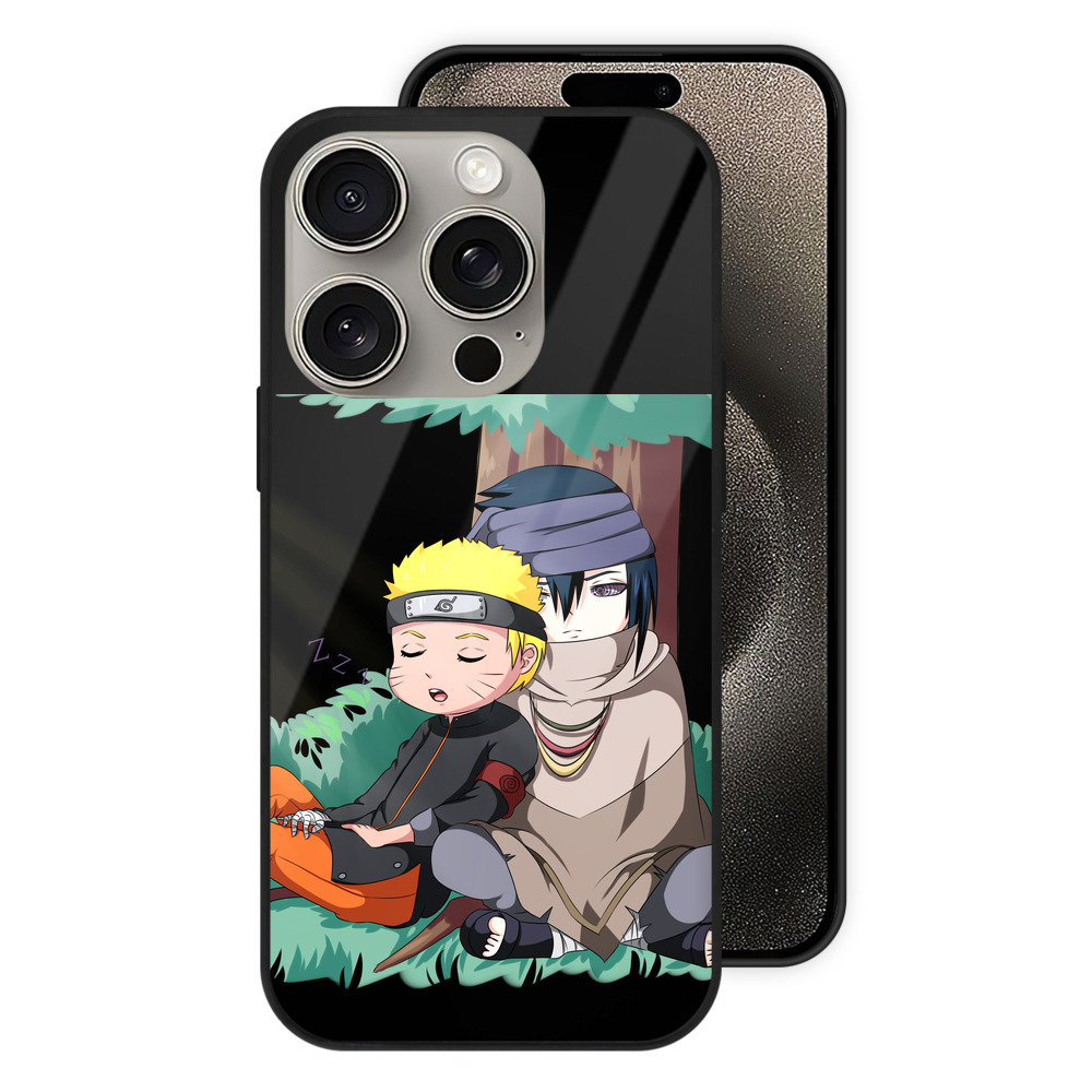 （画像用） NARUTO -ナルト- うずまき ナルト Uzumaki Naruto 【iPhone15Pro対応】スマホケース 耐衝撃＆黄変防止 背面ガラス