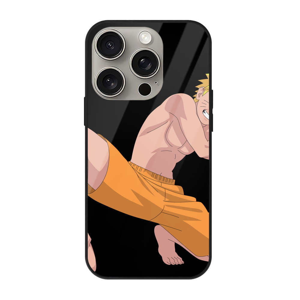（画像用） NARUTO -ナルト- うずまき ナルト Uzumaki Naruto 【iPhone15Pro対応】スマホケース 耐衝撃＆黄変防止 背面ガラス