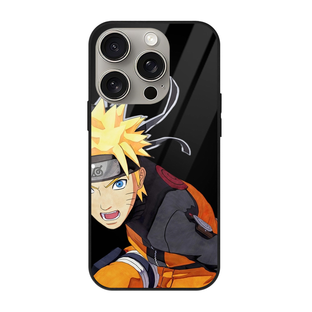 （画像用） NARUTO -ナルト- うずまき ナルト Uzumaki Naruto 【iPhone15Pro対応】スマホケース 耐衝撃＆黄変防止 背面ガラス