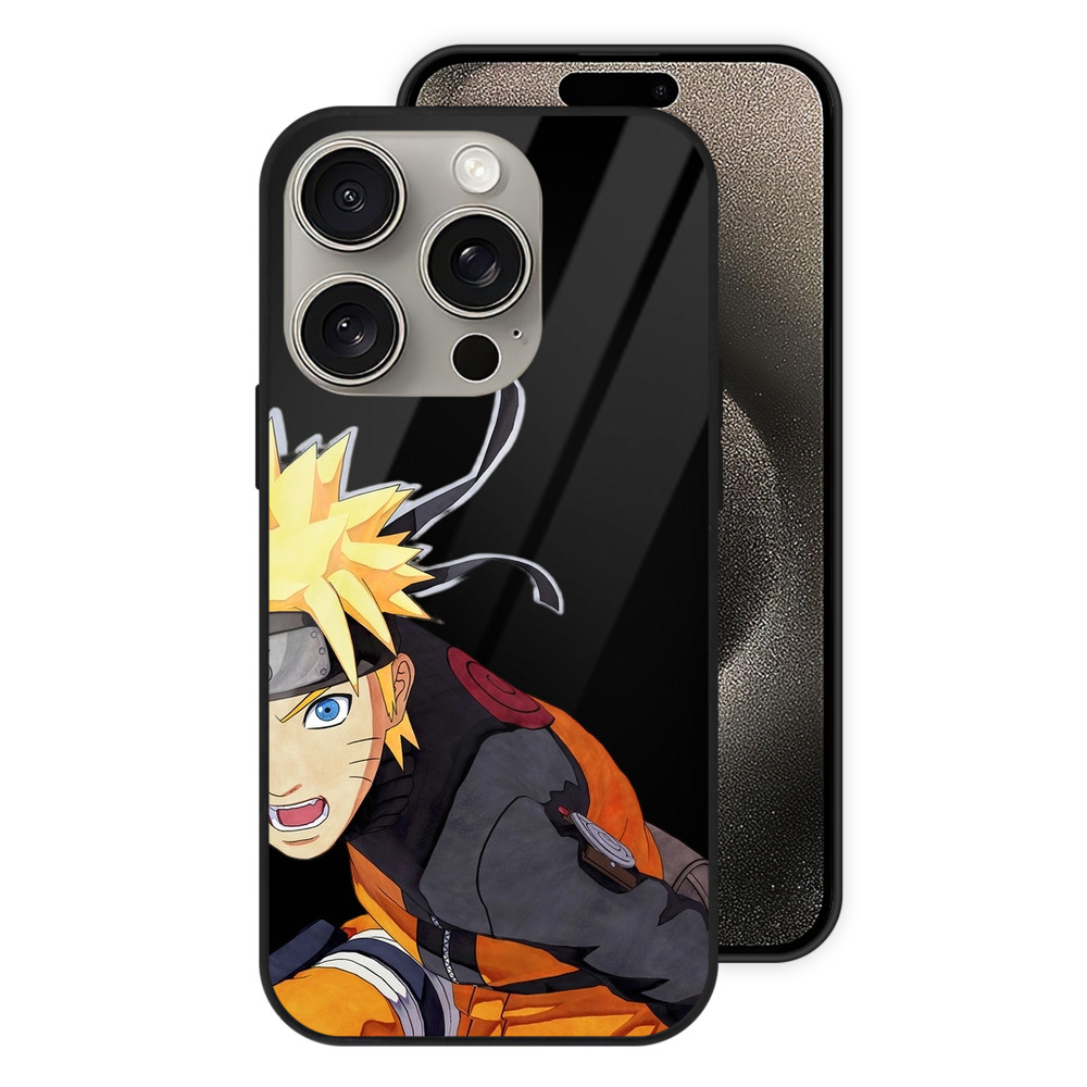 （画像用） NARUTO -ナルト- うずまき ナルト Uzumaki Naruto 【iPhone15Pro対応】スマホケース 耐衝撃＆黄変防止 背面ガラス