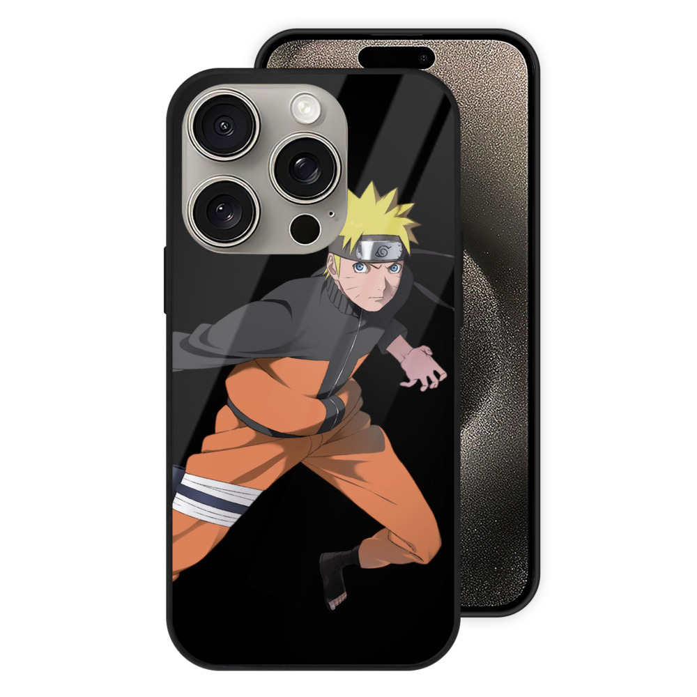 （画像用） NARUTO -ナルト- うずまき ナルト Uzumaki Naruto 【iPhone15Pro対応】スマホケース 耐衝撃＆黄変防止 背面ガラス