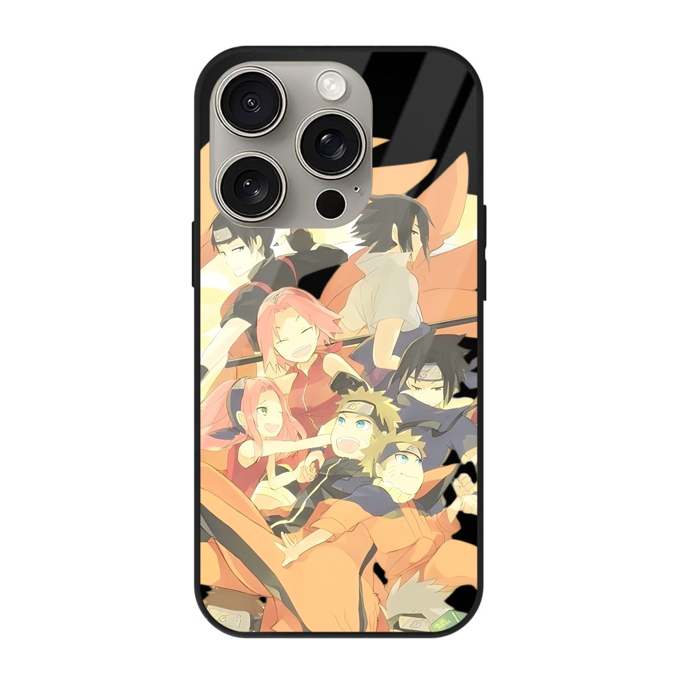 （画像用） NARUTO -ナルト- うずまき ナルト Uzumaki Naruto 【iPhone15Pro対応】スマホケース 耐衝撃＆黄変防止 背面ガラス