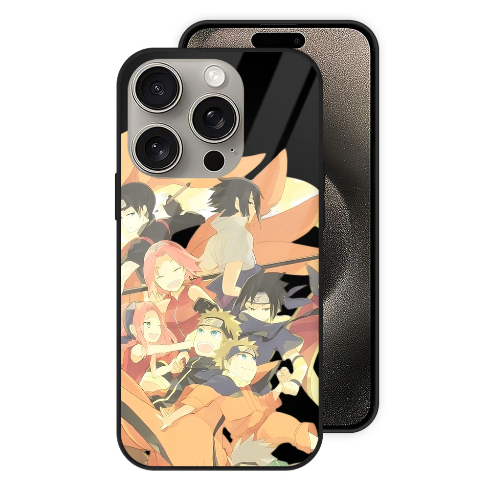 （画像用） NARUTO -ナルト- うずまき ナルト Uzumaki Naruto 【iPhone15Pro対応】スマホケース 耐衝撃＆黄変防止 背面ガラス