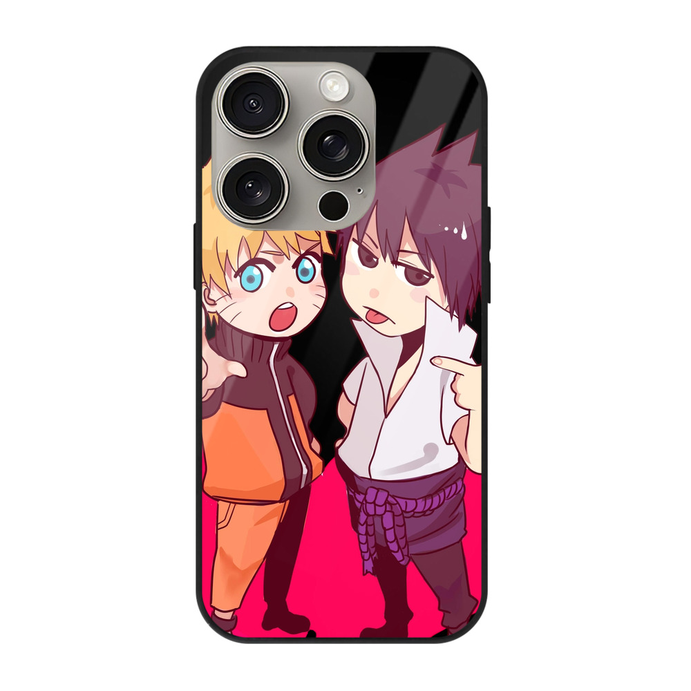 （画像用） NARUTO -ナルト- うずまき ナルト Uzumaki Naruto 【iPhone15Pro対応】スマホケース 耐衝撃＆黄変防止 背面ガラス