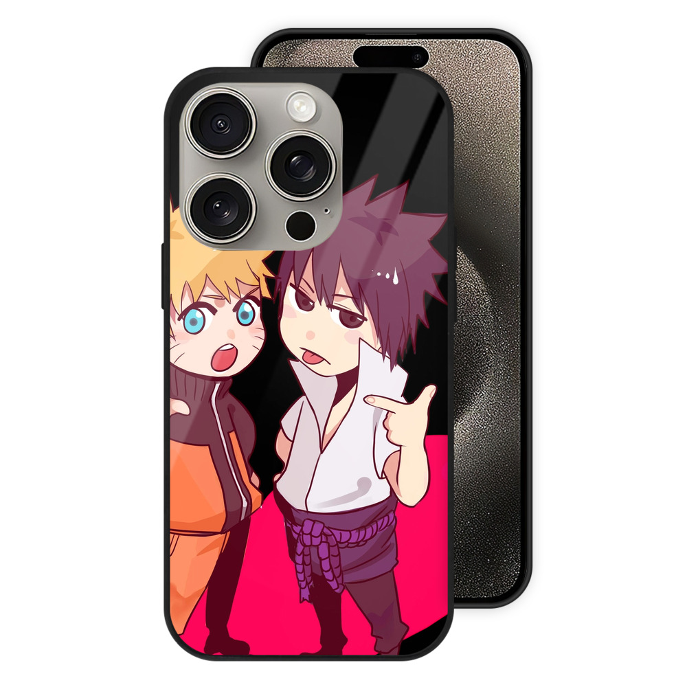 （画像用） NARUTO -ナルト- うずまき ナルト Uzumaki Naruto 【iPhone15Pro対応】スマホケース 耐衝撃＆黄変防止 背面ガラス