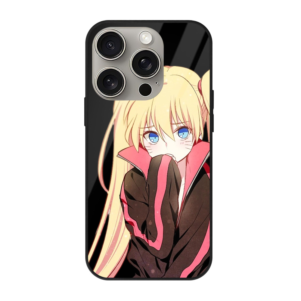 （画像用） NARUTO -ナルト- うずまき ナルト Uzumaki Naruto 【iPhone15Pro対応】スマホケース 耐衝撃＆黄変防止 背面ガラス