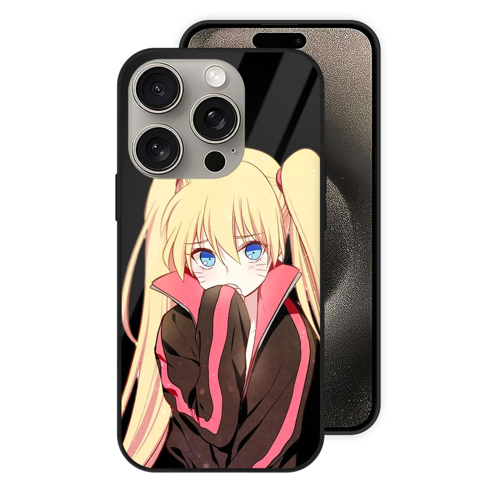 （画像用） NARUTO -ナルト- うずまき ナルト Uzumaki Naruto 【iPhone15Pro対応】スマホケース 耐衝撃＆黄変防止 背面ガラス