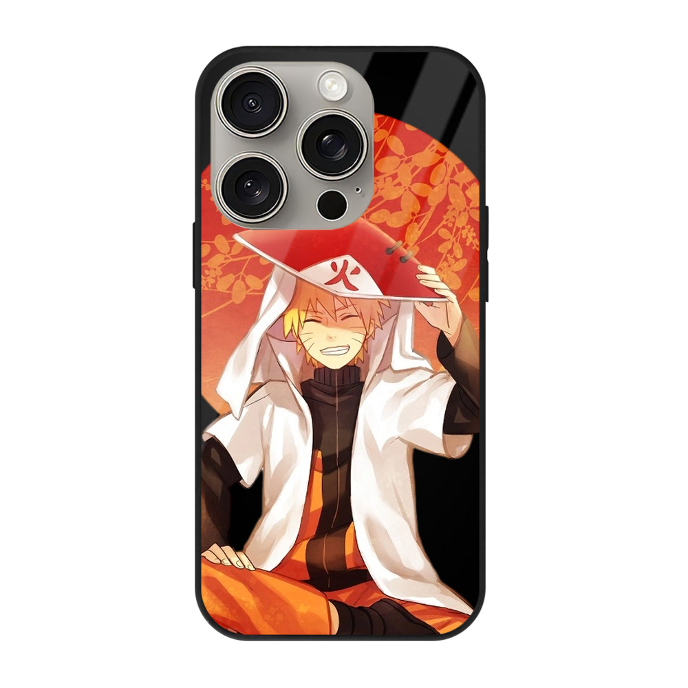 （画像用） NARUTO -ナルト- うずまき ナルト Uzumaki Naruto 【iPhone15Pro対応】スマホケース 耐衝撃＆黄変防止 背面ガラス