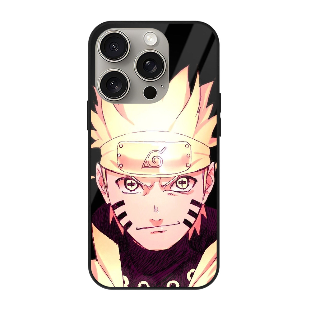 （画像用） NARUTO -ナルト- うずまき ナルト Uzumaki Naruto 【iPhone15Pro対応】スマホケース 耐衝撃＆黄変防止 背面ガラス