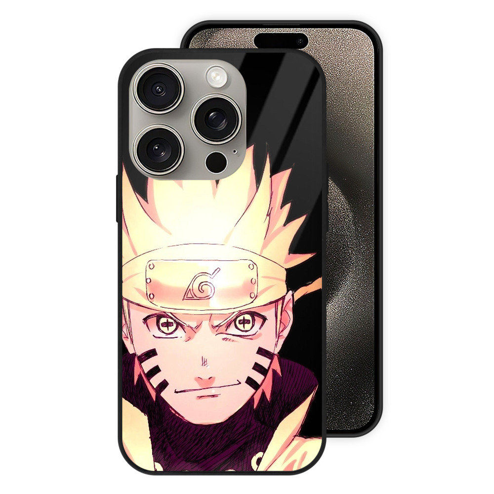 （画像用） NARUTO -ナルト- うずまき ナルト Uzumaki Naruto 【iPhone15Pro対応】スマホケース 耐衝撃＆黄変防止 背面ガラス