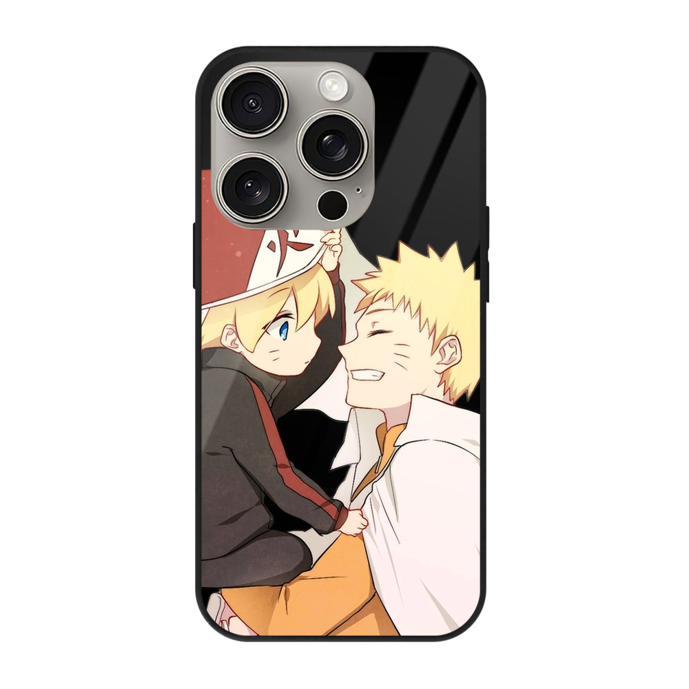 （画像用） NARUTO -ナルト- うずまき ナルト Uzumaki Naruto 【iPhone15Pro対応】スマホケース 耐衝撃＆黄変防止 背面ガラス