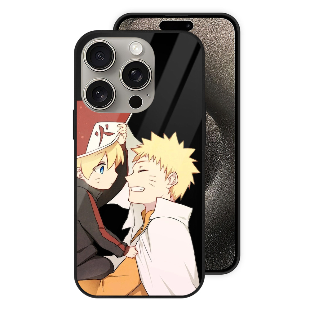 （画像用） NARUTO -ナルト- うずまき ナルト Uzumaki Naruto 【iPhone15Pro対応】スマホケース 耐衝撃＆黄変防止 背面ガラス