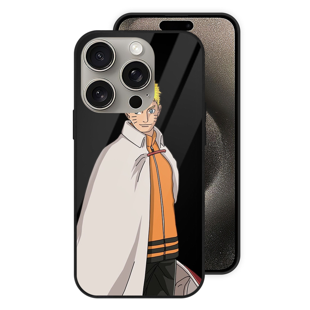 （画像用） NARUTO -ナルト- うずまき ナルト Uzumaki Naruto 【iPhone15Pro対応】スマホケース 耐衝撃＆黄変防止 背面ガラス